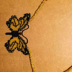 Handmade beaded butterfly necklace